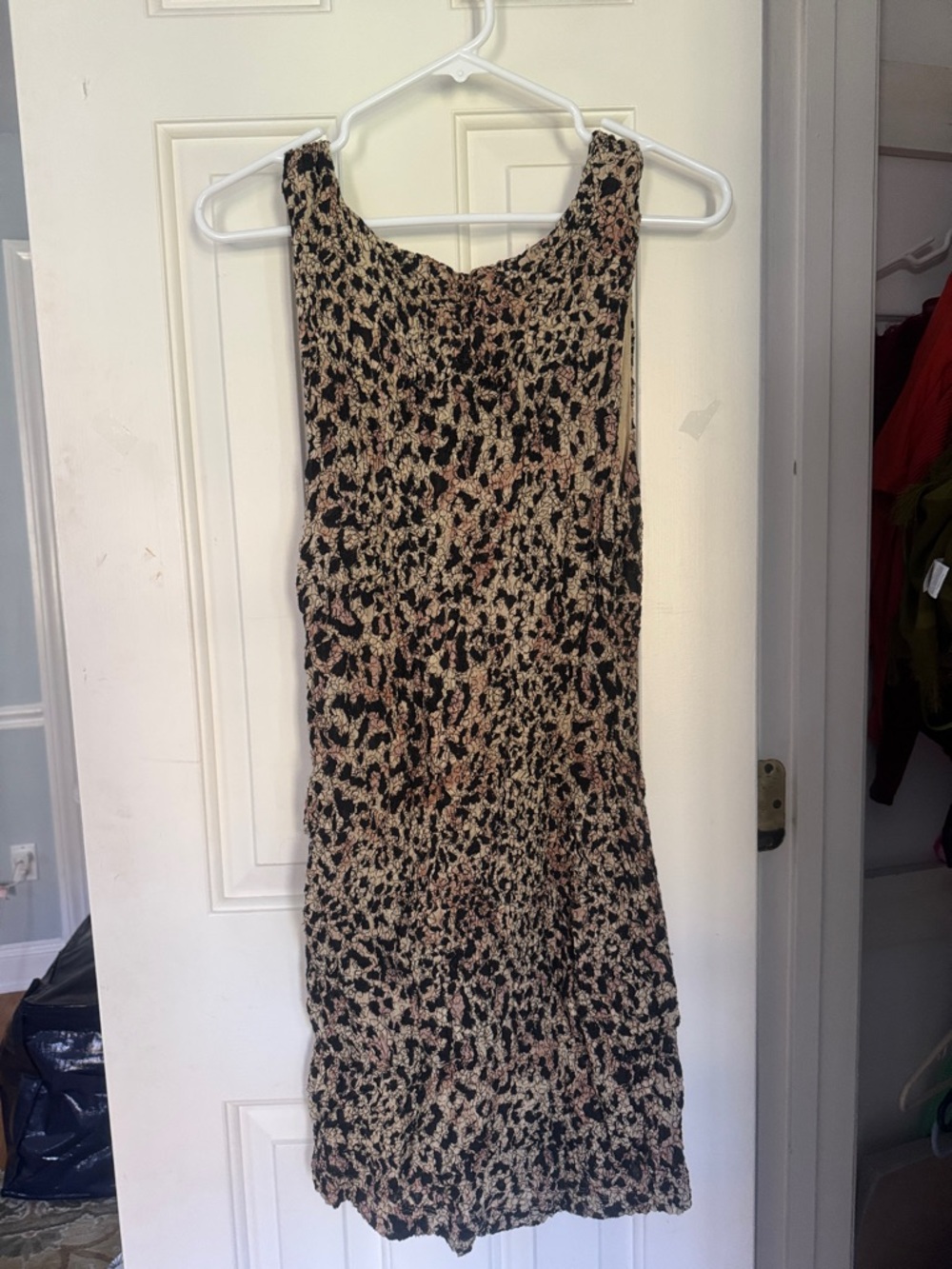 Free People Black and Beige Leopard Print Casual Dress
